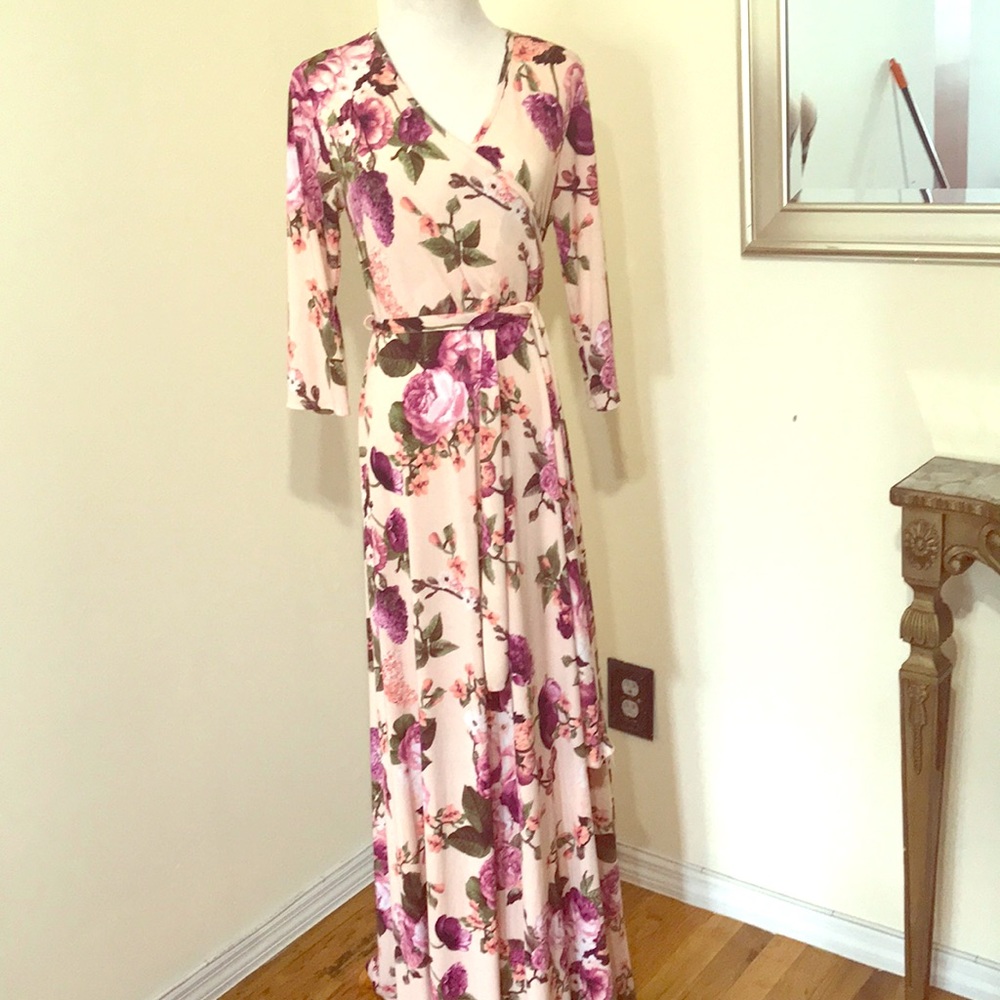 PinkBlush Maternity Floral Wrap Maxi Dress